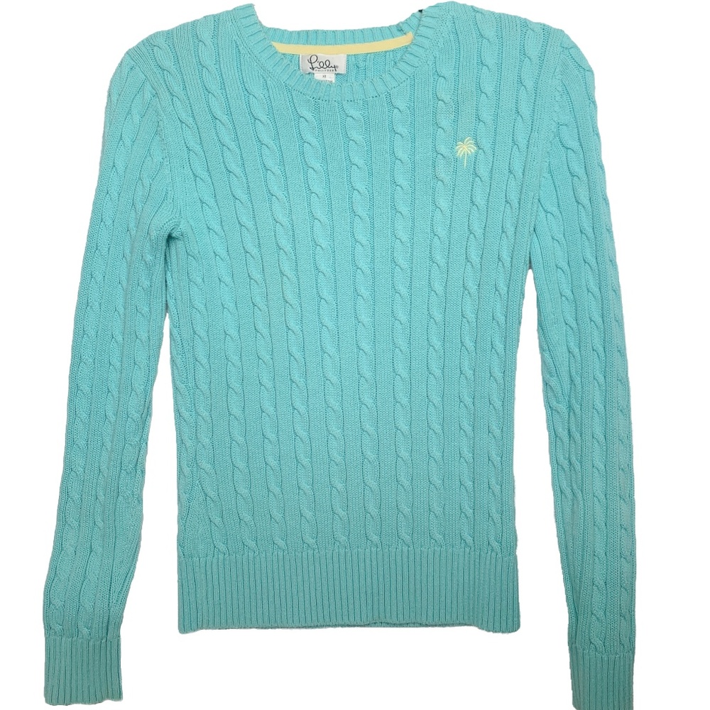 XS Lilly Pulitzer Light Blue Cable Sweater